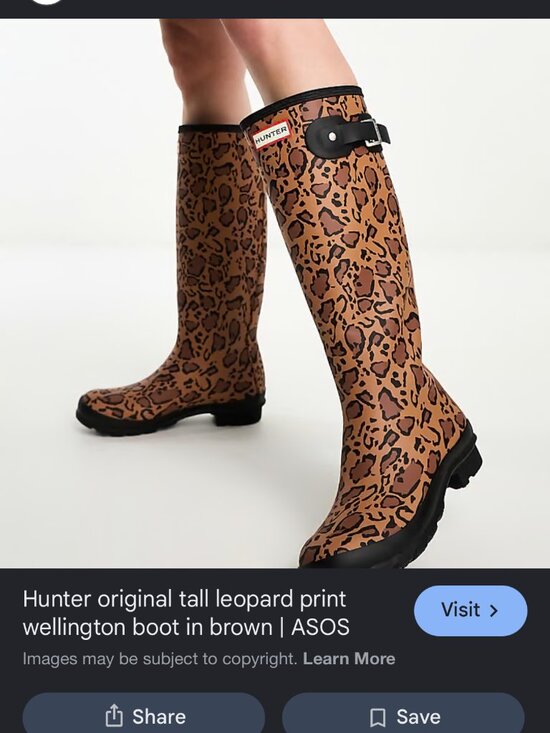 hunter Shoes - new HUNTER tall leapord print rain boots size womens 6